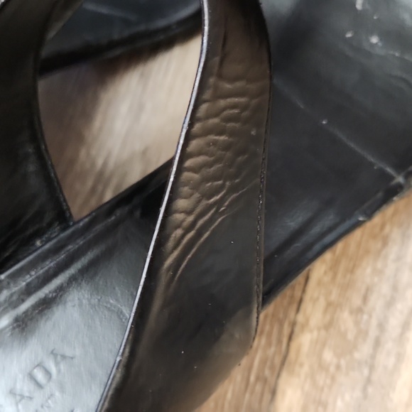 Prada Minimalist Classic Black Leather Thong Sandal Slip On Heels Size 3… - Picture 13 of 15